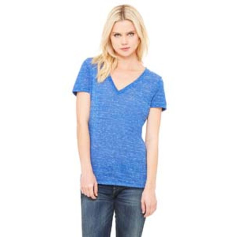 Ladies' Jersey Short-Sleeve Deep V-Neck T-Shirt Thumbnail