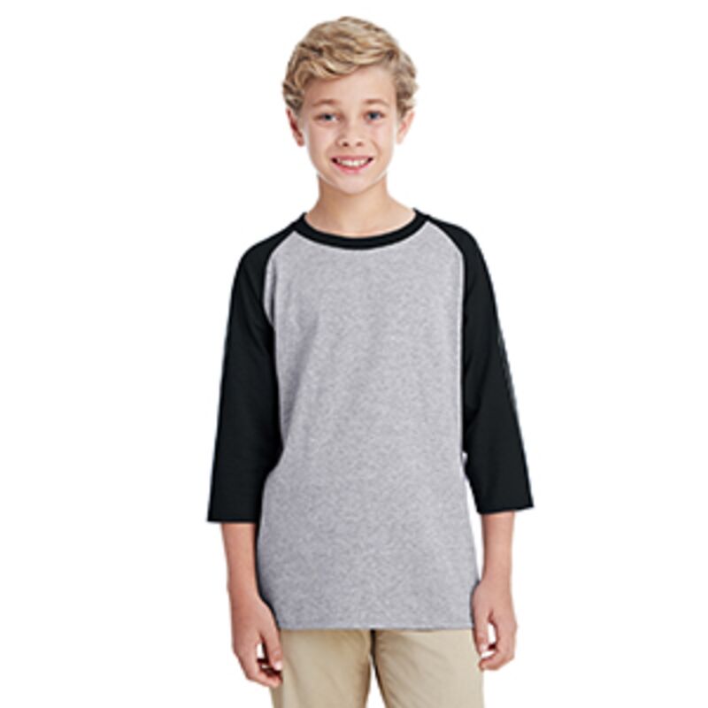 Youth Heavy Cotton™ 3/4-Raglan Sleeve T-Shirt Thumbnail